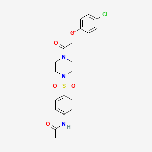 molecular formula C20H22ClN3O5S B3579630 N~1~-[4-({4-[2-(4-CHLOROPHENOXY)ACETYL]PIPERAZINO}SULFONYL)PHENYL]ACETAMIDE 
