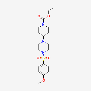molecular formula C19H29N3O5S B3579733 ETHYL 4-{4-[(4-METHOXYPHENYL)SULFONYL]PIPERAZINO}TETRAHYDRO-1(2H)-PYRIDINECARBOXYLATE 