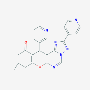 9,9-dimethyl-12-(3-pyridinyl)-2-(4-pyridinyl)-8,9,10,12-tetrahydro-11H-chromeno[3,2-e][1,2,4]triazolo[1,5-c]pyrimidin-11-one