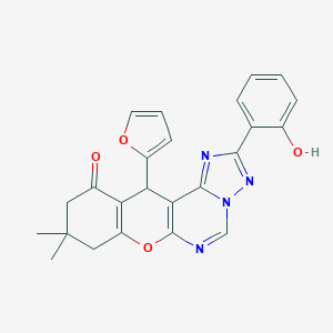 12-(2-furyl)-2-(2-hydroxyphenyl)-9,9-dimethyl-8,9,10,12-tetrahydro-11H-chromeno[3,2-e][1,2,4]triazolo[1,5-c]pyrimidin-11-one