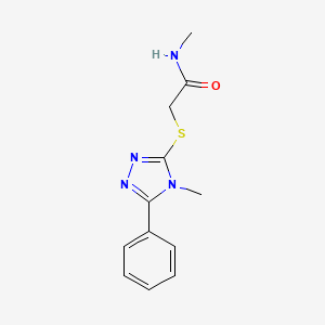molecular formula C12H14N4OS B3579979 N-methyl-2-[(4-methyl-5-phenyl-4H-1,2,4-triazol-3-yl)thio]acetamide 