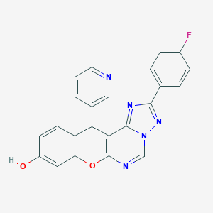 2-(4-fluorophenyl)-12-(3-pyridinyl)-12H-chromeno[3,2-e][1,2,4]triazolo[1,5-c]pyrimidin-9-ol