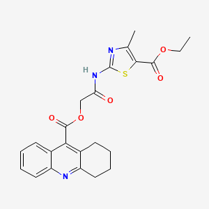 molecular formula C23H23N3O5S B3579980 ETHYL 4-METHYL-2-({2-[(1,2,3,4-TETRAHYDRO-9-ACRIDINYLCARBONYL)OXY]ACETYL}AMINO)-1,3-THIAZOLE-5-CARBOXYLATE 