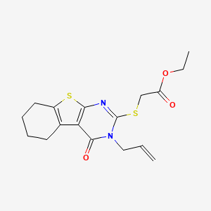 molecular formula C17H20N2O3S2 B3580009 ethyl [(3-allyl-4-oxo-3,4,5,6,7,8-hexahydro[1]benzothieno[2,3-d]pyrimidin-2-yl)thio]acetate 