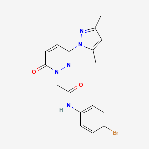 molecular formula C17H16BrN5O2 B3580107 N-(4-bromophenyl)-2-(3-(3,5-dimethyl-1H-pyrazol-1-yl)-6-oxopyridazin-1(6H)-yl)acetamide 
