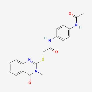 molecular formula C19H18N4O3S B3580115 N-[4-(acetylamino)phenyl]-2-[(3-methyl-4-oxo-3,4-dihydro-2-quinazolinyl)thio]acetamide 