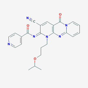 molecular formula C24H22N6O3 B358013 N-[3-cyano-1-(3-isopropoxypropyl)-5-oxo-1,5-dihydro-2H-dipyrido[1,2-a:2,3-d]pyrimidin-2-ylidene]isonicotinamide CAS No. 1164542-04-4