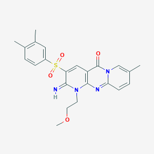 3-[(3,4-dimethylphenyl)sulfonyl]-2-imino-1-(2-methoxyethyl)-8-methyl-1,2-dihydro-5H-dipyrido[1,2-a:2,3-d]pyrimidin-5-one