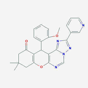 12-(2-methoxyphenyl)-9,9-dimethyl-2-(3-pyridinyl)-8,9,10,12-tetrahydro-11H-chromeno[3,2-e][1,2,4]triazolo[1,5-c]pyrimidin-11-one