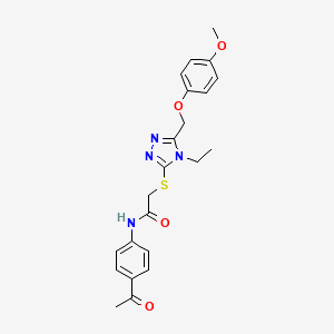 molecular formula C22H24N4O4S B3580170 N-(4-acetylphenyl)-2-({4-ethyl-5-[(4-methoxyphenoxy)methyl]-4H-1,2,4-triazol-3-yl}sulfanyl)acetamide 