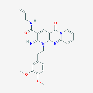 7-[2-(3,4-Dimethoxyphenyl)ethyl]-6-imino-2-oxo-N-prop-2-enyl-1,7,9-triazatricyclo[8.4.0.03,8]tetradeca-3(8),4,9,11,13-pentaene-5-carboxamide