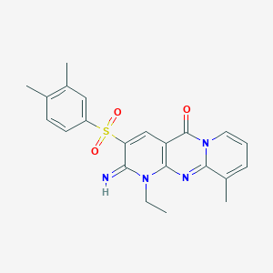 3-[(3,4-dimethylphenyl)sulfonyl]-1-ethyl-2-imino-10-methyl-1,2-dihydro-5H-dipyrido[1,2-a:2,3-d]pyrimidin-5-one