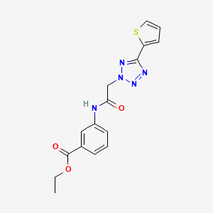molecular formula C16H15N5O3S B3580420 ethyl 3-({[5-(2-thienyl)-2H-tetrazol-2-yl]acetyl}amino)benzoate 