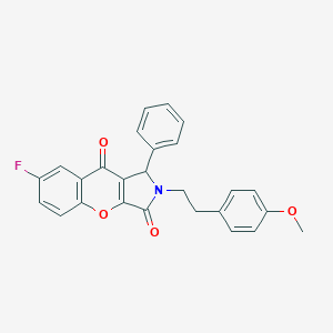 B358048 7-Fluoro-2-[2-(4-methoxyphenyl)ethyl]-1-phenyl-1,2-dihydrochromeno[2,3-c]pyrrole-3,9-dione CAS No. 843672-46-8