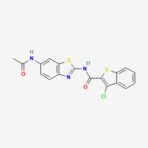 molecular formula C18H12ClN3O2S2 B3580565 N~2~-[6-(ACETYLAMINO)-1,3-BENZOTHIAZOL-2-YL]-3-CHLORO-1-BENZOTHIOPHENE-2-CARBOXAMIDE 