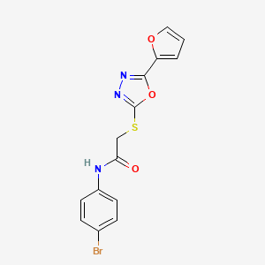 molecular formula C14H10BrN3O3S B3580575 N-(4-bromophenyl)-2-[[5-(furan-2-yl)-1,3,4-oxadiazol-2-yl]sulfanyl]acetamide 