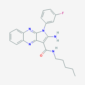 molecular formula C22H22FN5O B358058 2-amino-1-(3-fluorophenyl)-N-pentyl-1H-pyrrolo[2,3-b]quinoxaline-3-carboxamide CAS No. 500276-25-5
