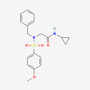 molecular formula C19H22N2O4S B3580598 N~2~-benzyl-N~1~-cyclopropyl-N~2~-[(4-methoxyphenyl)sulfonyl]glycinamide 