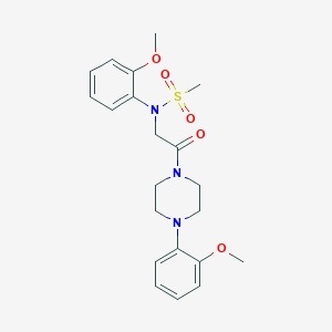 molecular formula C21H27N3O5S B3580614 N-(2-methoxyphenyl)-N-{2-[4-(2-methoxyphenyl)-1-piperazinyl]-2-oxoethyl}methanesulfonamide 