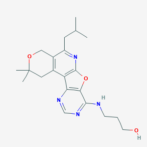 molecular formula C21H28N4O3 B358064 3-[(5-isobutyl-2,2-dimethyl-1,4-dihydro-2H-pyrano[4'',3'':4',5']pyrido[3',2':4,5]furo[3,2-d]pyrimidin-8-yl)amino]-1-propanol CAS No. 896066-06-1