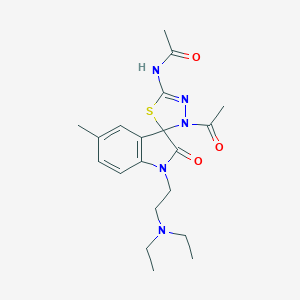 molecular formula C20H27N5O3S B358068 N-{3'-acetyl-1-[2-(diethylamino)ethyl]-5-methyl-2-oxo-1,2-dihydro-3'H-spiro[indole-3,2'-[1,3,4]thiadiazol]-5'-yl}acetamide CAS No. 727999-46-4
