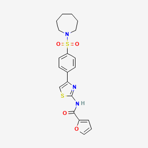 molecular formula C20H21N3O4S2 B3580730 N-[(2Z)-4-[4-(azepan-1-ylsulfonyl)phenyl]-1,3-thiazol-2(3H)-ylidene]furan-2-carboxamide 