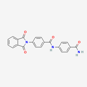 molecular formula C22H15N3O4 B3580737 N-[4-(aminocarbonyl)phenyl]-4-(1,3-dioxo-1,3-dihydro-2H-isoindol-2-yl)benzamide 