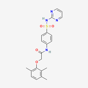 molecular formula C21H22N4O4S B3580761 N-{4-[(2-pyrimidinylamino)sulfonyl]phenyl}-2-(2,3,6-trimethylphenoxy)acetamide 