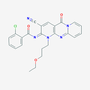 2-chloro-N-[3-cyano-1-(3-ethoxypropyl)-5-oxo-1,5-dihydro-2H-dipyrido[1,2-a:2,3-d]pyrimidin-2-ylidene]benzamide
