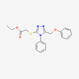 molecular formula C19H19N3O3S B3580773 ethyl {[5-(phenoxymethyl)-4-phenyl-4H-1,2,4-triazol-3-yl]thio}acetate 