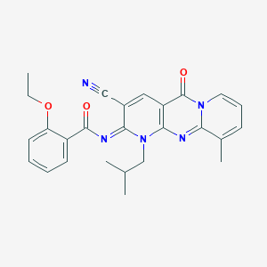 N-[5-Cyano-11-methyl-7-(2-methylpropyl)-2-oxo-1,7,9-triazatricyclo[8.4.0.03,8]tetradeca-3(8),4,9,11,13-pentaen-6-ylidene]-2-ethoxybenzamide