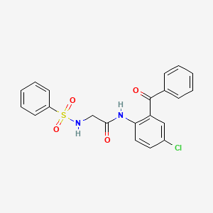 molecular formula C21H17ClN2O4S B3580781 N-(2-BENZOYL-4-CHLOROPHENYL)-2-BENZENESULFONAMIDOACETAMIDE 