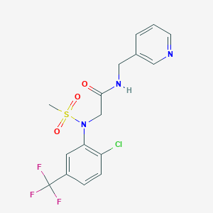 molecular formula C16H15ClF3N3O3S B3580869 N~2~-[2-chloro-5-(trifluoromethyl)phenyl]-N~2~-(methylsulfonyl)-N~1~-(3-pyridinylmethyl)glycinamide 