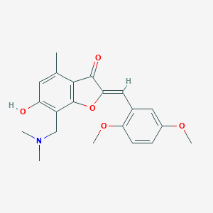 molecular formula C21H23NO5 B358088 (Z)-2-(2,5-dimethoxybenzylidene)-7-((dimethylamino)methyl)-6-hydroxy-4-methylbenzofuran-3(2H)-one CAS No. 903853-34-9