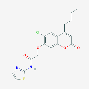 2-[(4-butyl-6-chloro-2-oxo-2H-chromen-7-yl)oxy]-N-(1,3-thiazol-2-yl)acetamide