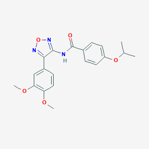 molecular formula C20H21N3O5 B358091 N-[4-(3,4-dimethoxyphenyl)-1,2,5-oxadiazol-3-yl]-4-isopropoxybenzamide CAS No. 898485-56-8
