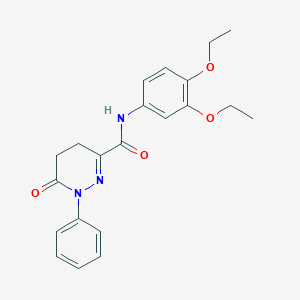 molecular formula C21H23N3O4 B358096 N-(3,4-diethoxyphenyl)-6-oxo-1-phenyl-4,5-dihydropyridazine-3-carboxamide CAS No. 883464-68-4