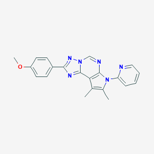 molecular formula C21H18N6O B358098 4-[8,9-dimethyl-7-(2-pyridinyl)-7H-pyrrolo[3,2-e][1,2,4]triazolo[1,5-c]pyrimidin-2-yl]phenyl methyl ether CAS No. 903585-42-2