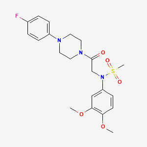 molecular formula C21H26FN3O5S B3580988 N-(3,4-dimethoxyphenyl)-N-{2-[4-(4-fluorophenyl)piperazin-1-yl]-2-oxoethyl}methanesulfonamide 