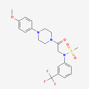 molecular formula C21H24F3N3O4S B3580997 N-{2-[4-(4-methoxyphenyl)-1-piperazinyl]-2-oxoethyl}-N-[3-(trifluoromethyl)phenyl]methanesulfonamide 