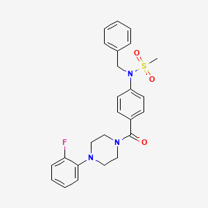 molecular formula C25H26FN3O3S B3581003 N-benzyl-N-(4-{[4-(2-fluorophenyl)-1-piperazinyl]carbonyl}phenyl)methanesulfonamide 