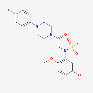 molecular formula C21H26FN3O5S B3581005 N-(2,5-dimethoxyphenyl)-N-{2-[4-(4-fluorophenyl)piperazin-1-yl]-2-oxoethyl}methanesulfonamide 