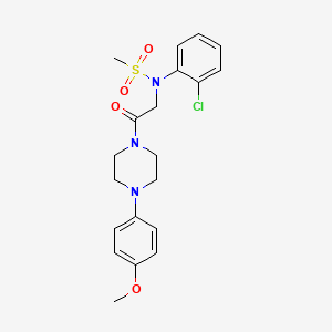molecular formula C20H24ClN3O4S B3581028 N-(2-chlorophenyl)-N-[2-[4-(4-methoxyphenyl)piperazin-1-yl]-2-oxoethyl]methanesulfonamide 