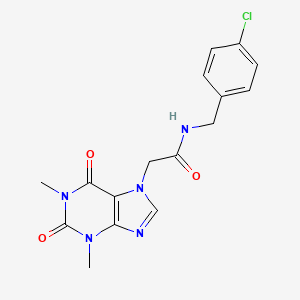 molecular formula C16H16ClN5O3 B3581136 N-(4-chlorobenzyl)-2-(1,3-dimethyl-2,6-dioxo-1,2,3,6-tetrahydro-7H-purin-7-yl)acetamide 