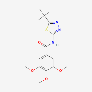 molecular formula C16H21N3O4S B3581143 N-(5-tert-butyl-1,3,4-thiadiazol-2-yl)-3,4,5-trimethoxybenzamide 