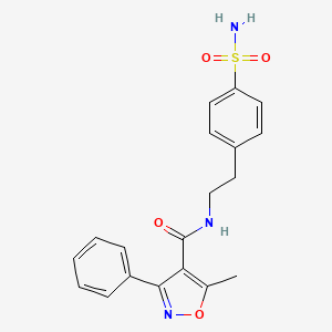 molecular formula C19H19N3O4S B3581190 N-[4-(AMINOSULFONYL)PHENETHYL]-5-METHYL-3-PHENYL-4-ISOXAZOLECARBOXAMIDE 