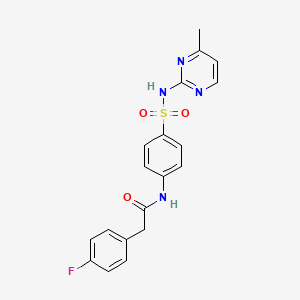 molecular formula C19H17FN4O3S B3581193 2-(4-fluorophenyl)-N-{4-[(4-methylpyrimidin-2-yl)sulfamoyl]phenyl}acetamide 