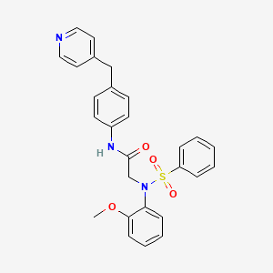 molecular formula C27H25N3O4S B3581362 N~2~-(2-methoxyphenyl)-N~2~-(phenylsulfonyl)-N~1~-[4-(4-pyridinylmethyl)phenyl]glycinamide 