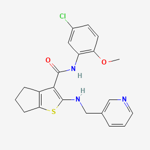 molecular formula C21H20ClN3O2S B3581427 N-(5-chloro-2-methoxyphenyl)-2-(pyridin-3-ylmethylamino)-5,6-dihydro-4H-cyclopenta[b]thiophene-3-carboxamide 