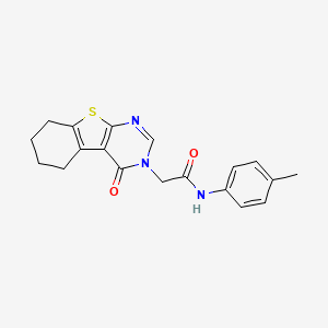 molecular formula C19H19N3O2S B3581462 N-(4-methylphenyl)-2-(4-oxo-5,6,7,8-tetrahydro-[1]benzothiolo[2,3-d]pyrimidin-3-yl)acetamide 